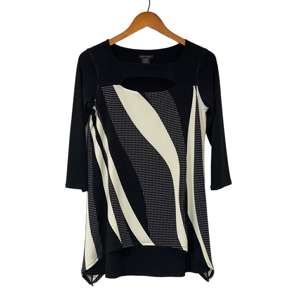 Eva Varro Black and White Tunic Top